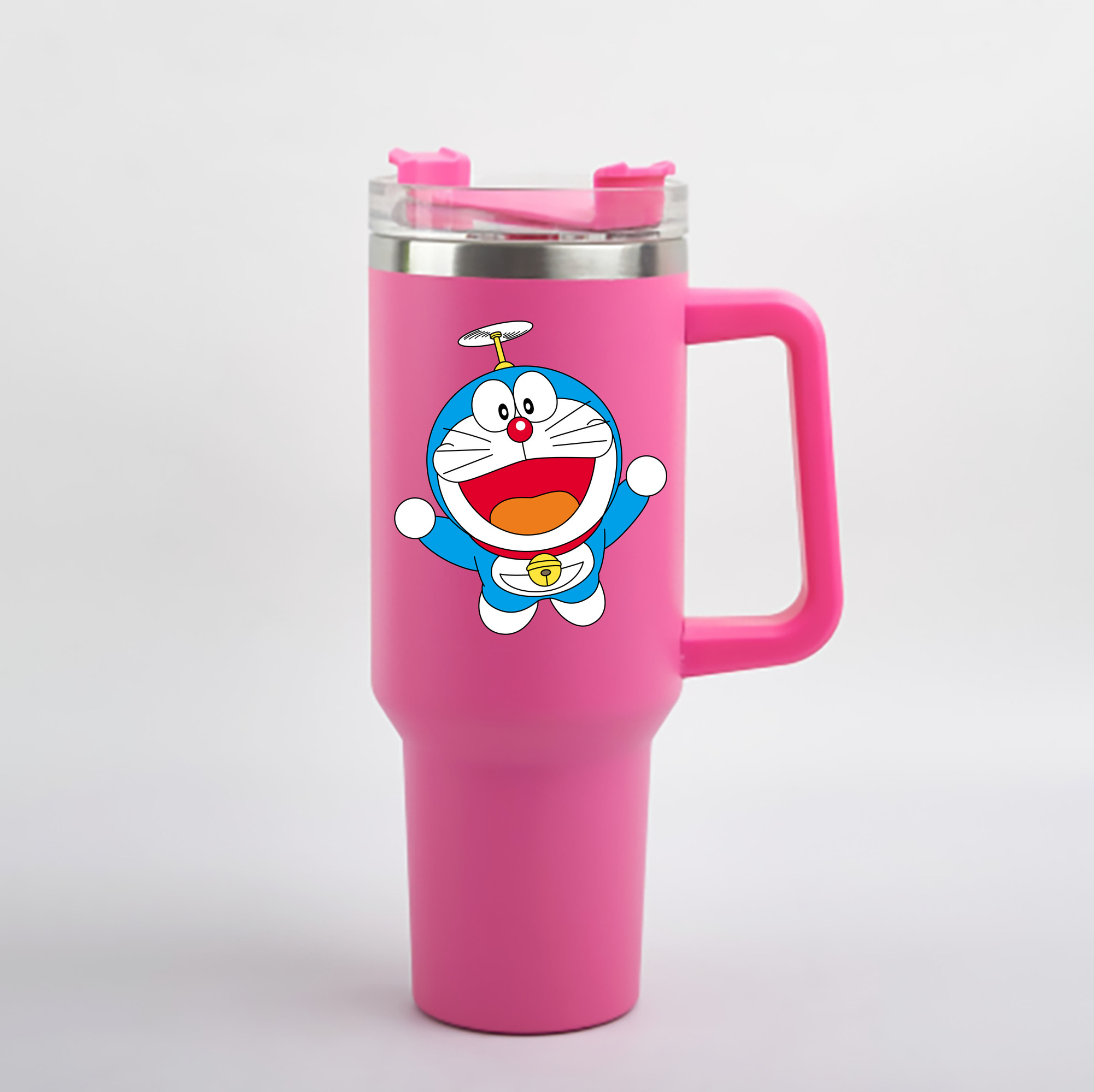 （画像用） ドラえもん Doraemon 1200mL車用タンブラー - クリスタルステッカー（プラスチックストロー付き）
